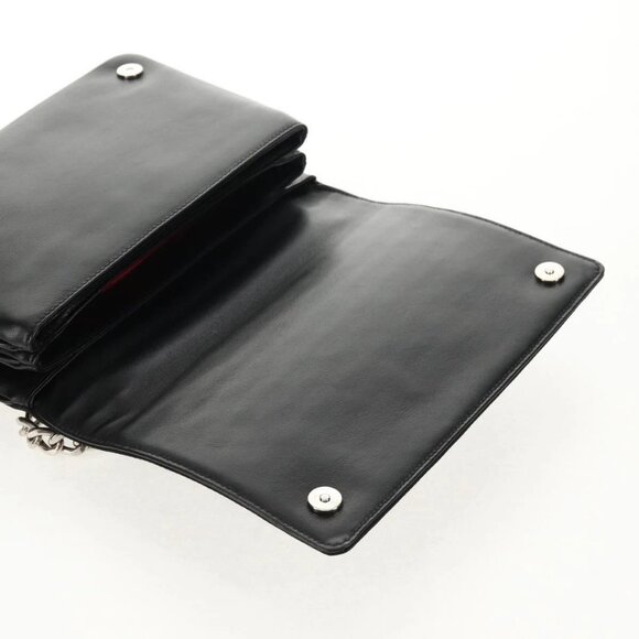 PRADA Chain Shoulder Bag Nylon Black Silver 1BD009 Auth 145246M - Picture 10 of 16